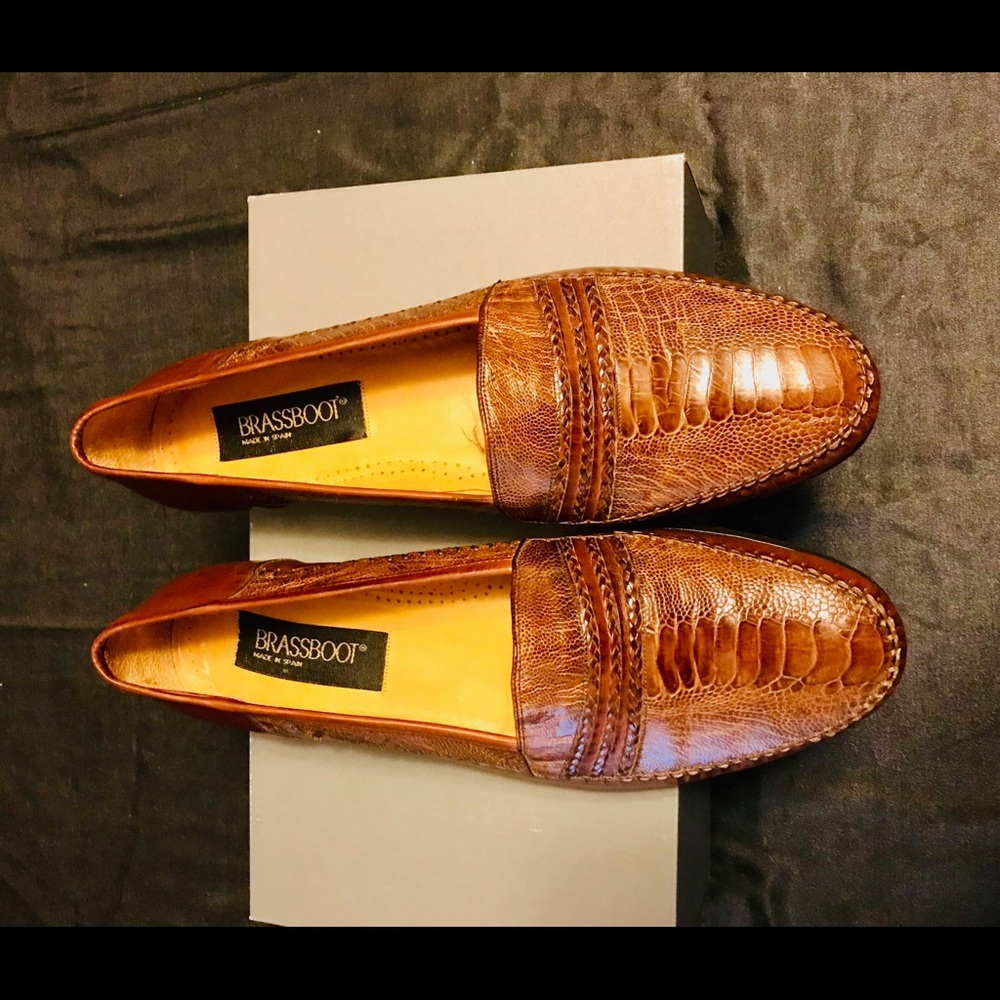 Men’s Genuine Ostrich brown loafers
